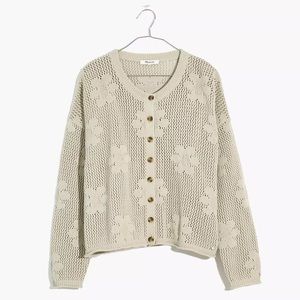 Madewell Open-Stitch Floral Cardigan Sweater